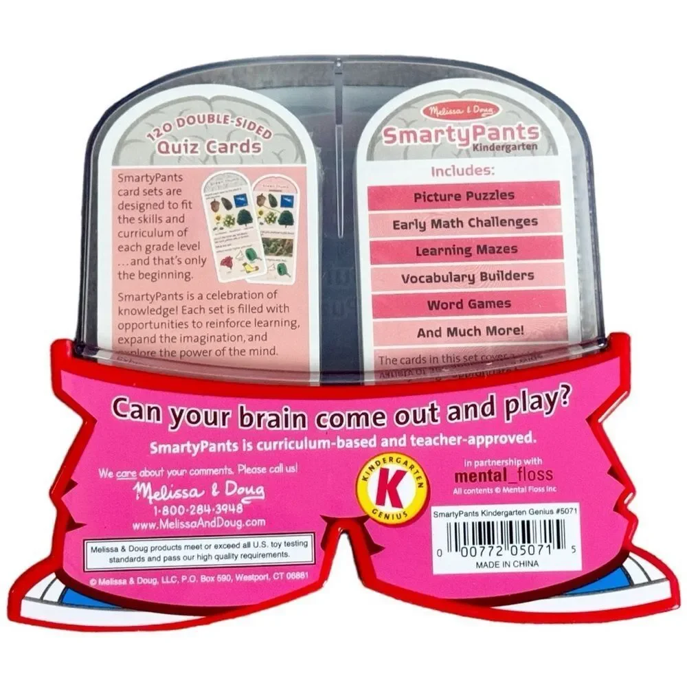 Melissa & Doug Smarty Pants Kindergarten Kids Card Set. 120 Brain-Building Cards